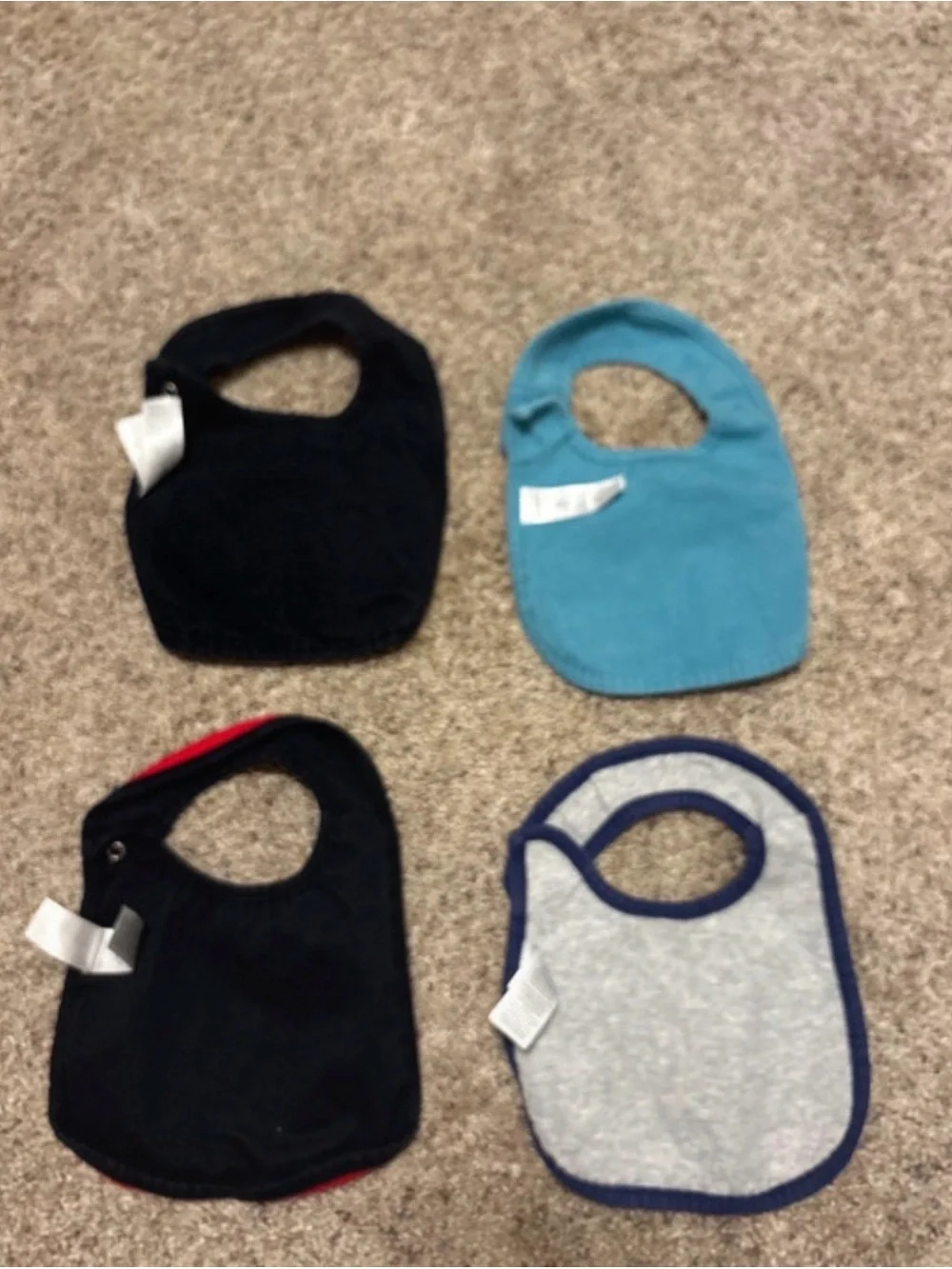 Carter's Baby Bib Set - Teal, Red, Gray, Blue